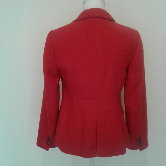 Talbots Red Two-Button Wool-Blend Jacket - Picture 3 of 7